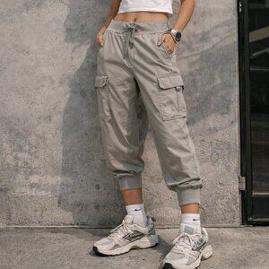 Grey Cargo Joggers Y2K Low Rise Lounge Pants S/M